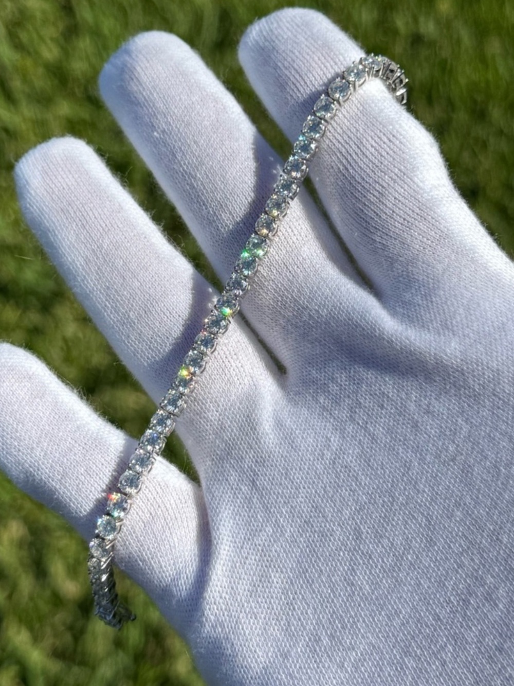 925 Silver, 11.7CTW Moissanite Tennis Bracelet